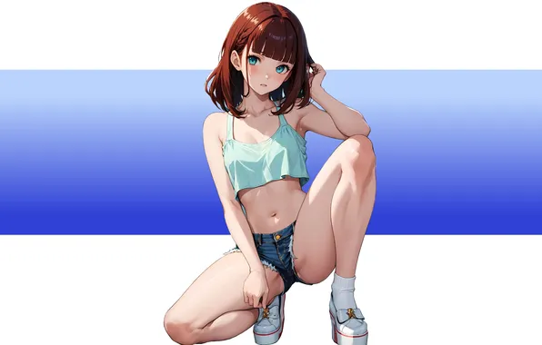 Kawaii, girl, hot, sexy, anime, blue eyes, short hair, pretty