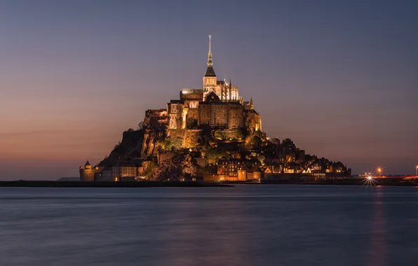 Picture castle, France, island, fortress, Mont-Saint-Michel, Mont Saint-Michel
