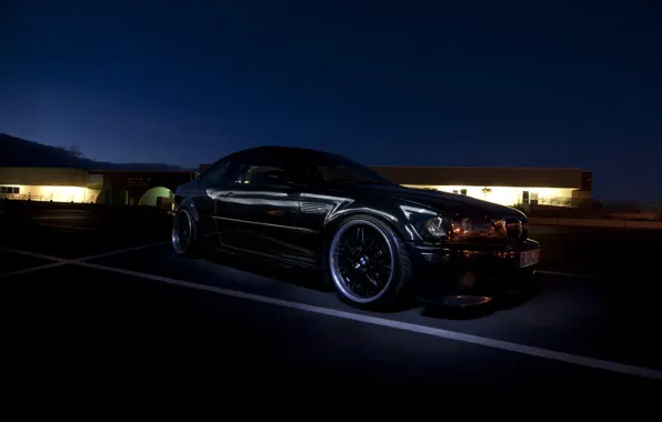 Night, tuning, BMW, BMW, black, black, tuning, E46