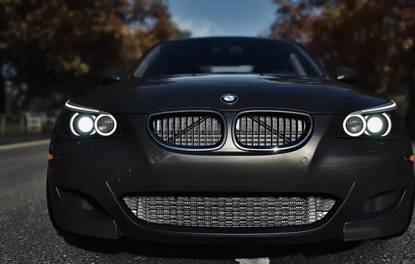 HDR, BMW, Fall, Game, E60, Trees, 5, UHD