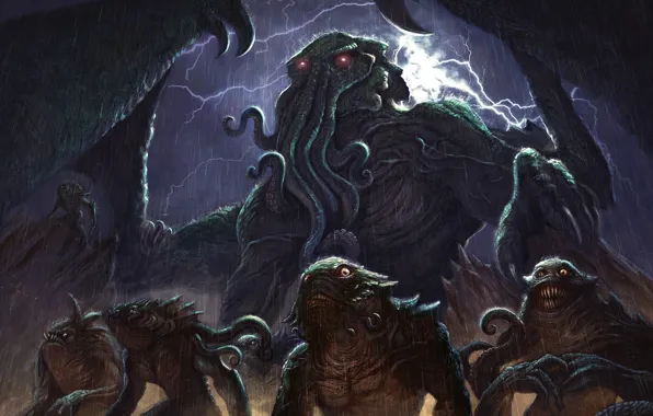 Monsters, Monster, Cthulhu, Zipper, The demon, Cthulhu, Fiction, Illustration