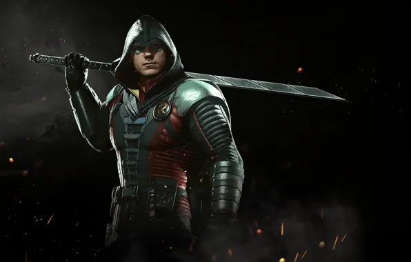 Picture sword, game, Robin, NetherRealm Studios, Injustice 2, Son of Batman, Damian Wayne