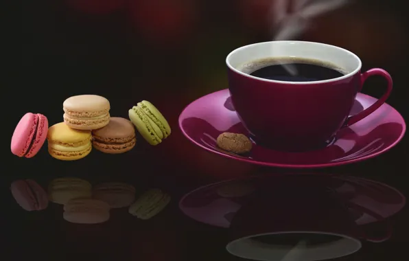Coffee, cookies, dessert, almond