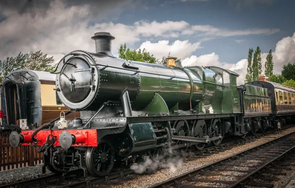 Picture retro, the engine, station, technique, railroad
