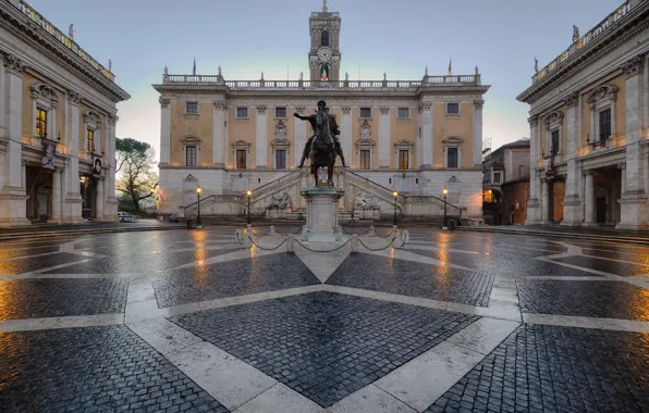 Area, Rome, Italy, statue, Capitol, the Emperor, Capitol hill, Marcus Aurelius