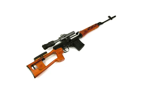 Picture weapons, white background, SVD, Dragunov sniper rifle