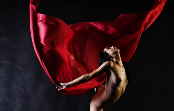 Dance, brunette, red, shawl