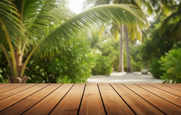 Tropics, palm trees, Wallpaper, art, wallpaper, art, terrace, palm trees