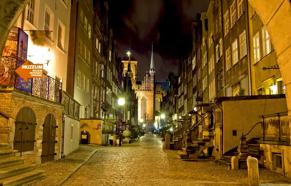 Picture road, night, the city, photo, street, HDR, home, Poland