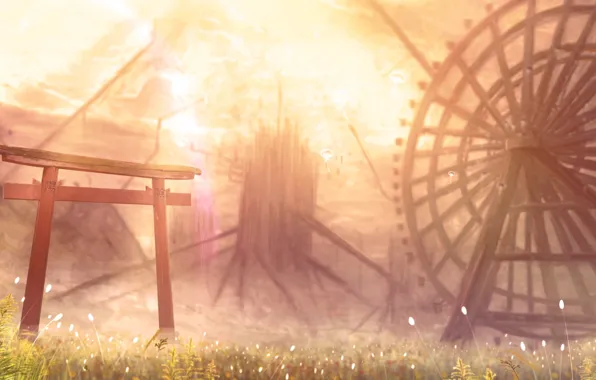 Nature, Ferris wheel, torii