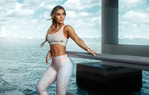 Picture pose, shore, woman, pond, Retouch