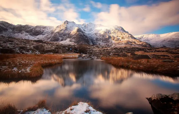 Landscape, mountains, lake