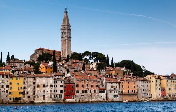 Picture building, panorama, Cathedral, Croatia, Istria, Croatia, The Adriatic sea, Rovinj