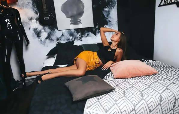 Girl, sweetheart, model, brunette, Wallpaper, Shoes, Pendant, Heels