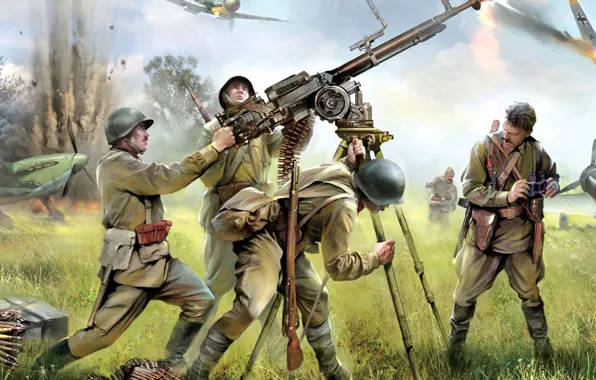 Picture figure, art, The ANC, Easel large-caliber machine gun, 7×108 mm