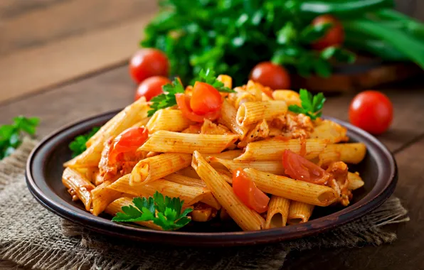 Food, plate, pasta