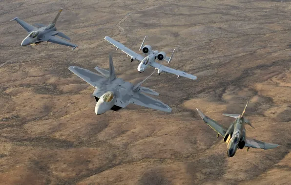 Picture f-22, Phantom, raptor, F-4, a-10