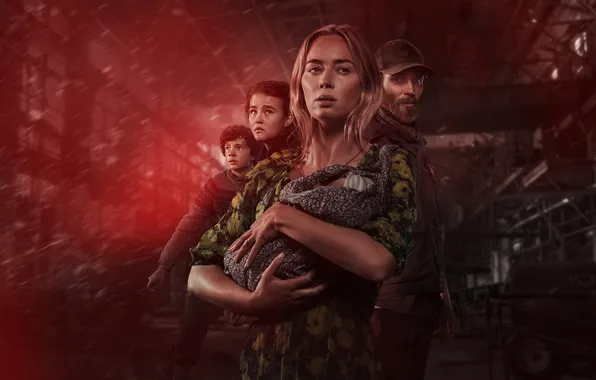 Picture fiction, horror, poster, Emily Blunt, Emily Blunt, Cillian Murphy, Cillian Murphy, Quiet place 2