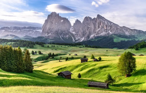 Mountains, Italy, The Dolomites, Dolomite Alps, The Alpe di Siusi