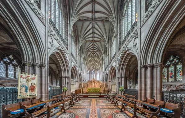 Picture interior, Staffordshire, UK, Diliff, Lichfield Cathedral, High Altar from choir