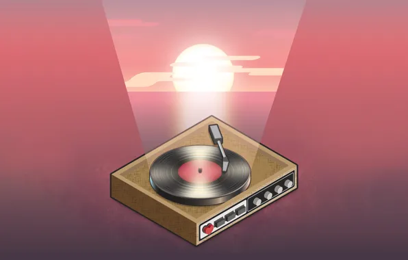 The sun, Minimalism, Music, Vinyl, Style, Background, Art, Art