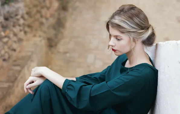 Picture girl, background, mood