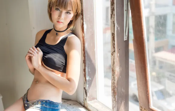 Look, model, window, Natchanan