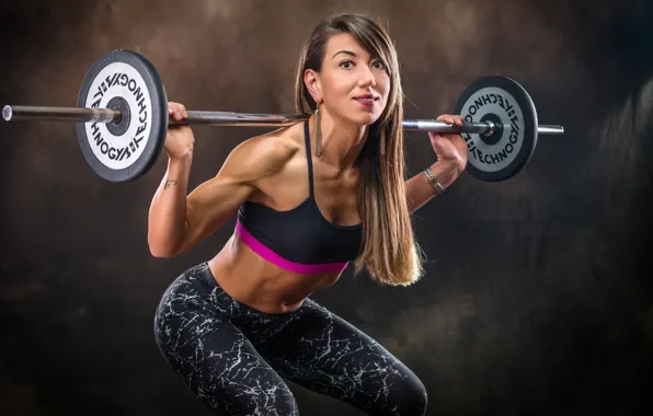 Wallpaper legs, smile, blonde, pose, back, female, workout