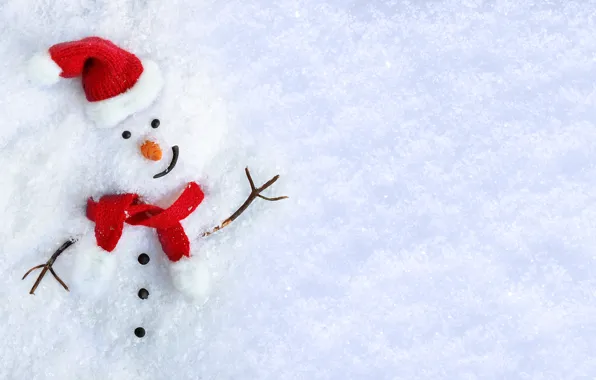 Winter, snow, New Year, Christmas, Santa, snowman