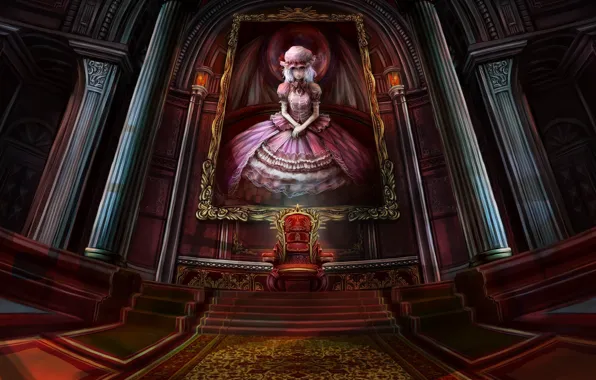 ultra-realistic image of a sultry woman sitting on the throne, the room in  an ancient palace, throne room illuminated by blue fire, (((semi-fantasy  design of the underworld))), slightly fanciful design of a