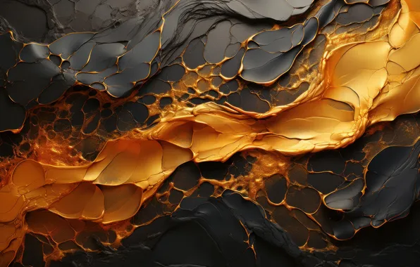 Orange, abstraction, the dark background, black, paint, relief, abstract background, mix