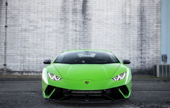 Picture Lamborghini, Green, Front, Italia, VAG, Huracan