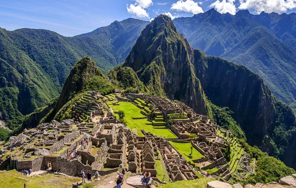 The sky, mountains, the city, Peru, Machu Picchu, machu picchu, the Incas
