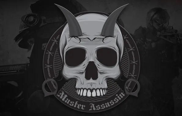 Skull, knives, rock, crack, sticker, cs go, karambit, master assassin