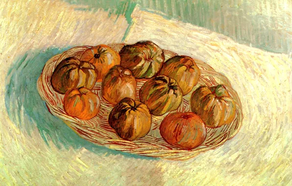 Picture Vincent van Gogh, Basket of Apples, to Lucien Pissarro, Still Life with