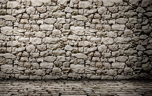 Light, wall, stones