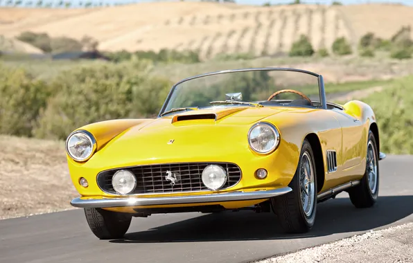 Picture yellow, california, convertible, ferrari, Ferrari, CA, spider, spyder