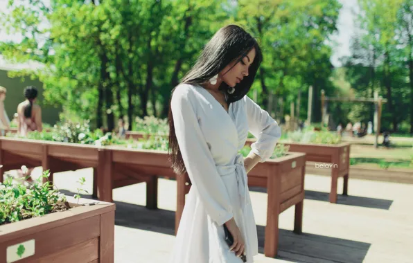 Girl, dress, brunette, Belavin, Alexander Belavin