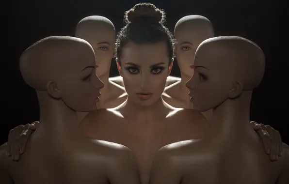 Picture look, girl, dummy