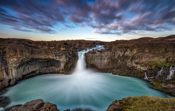 Picture lake, river, rocks, Iceland