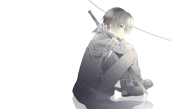 Look, anime, art, guy, Sword art online, Sword Art Online, Kirito