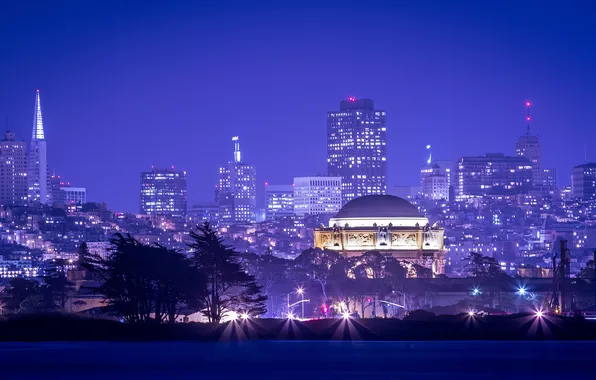 Night, lights, home, San Francisco, USA