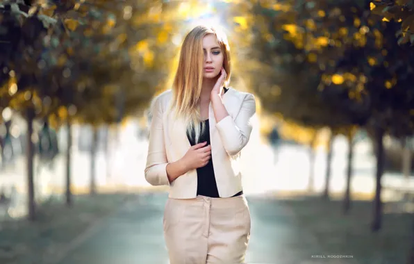 Girl, Photo, Trees, Blonde, Model, Girl, Hair, Model