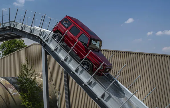 Red, Mercedes-Benz, SUV, polygon, 4x4, G-Class, 2019