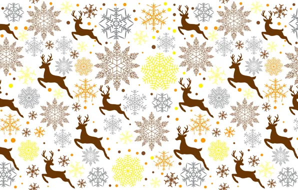 Picture snowflakes, animal, deer