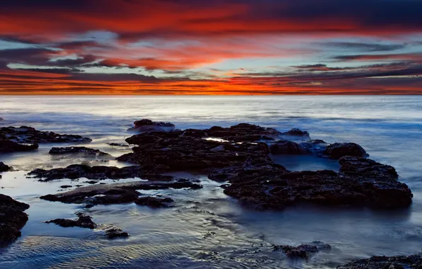 Picture wave, clouds, sunrise, the ocean, Argentina, Atlantic