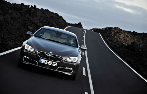 Road, BMW, Machine, Asphalt, BMW, Car, The front, 6 series
