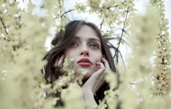 Picture girl, spring, garden