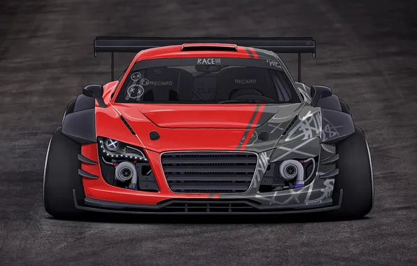 Red, Auto, Machine, Tuning, Asphalt, Race, Art, Illustrations