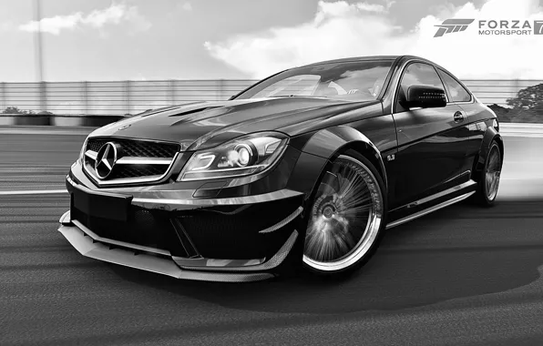 HDR, Mercedes, Benz, Drift, AMG, C Class, Game, Mercedes Benz C 63 AMG Coupe Black …